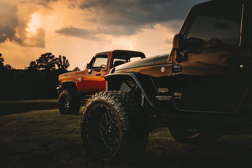 Jeep,Black,Evening